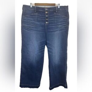 Torrid Women's High Rise Wide Leg Vintage Stretch Jeans Size 16S Medium Wash EUC